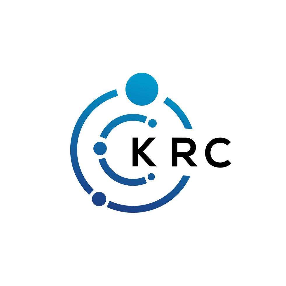 KRC letter technology logo design on white background. KRC creative