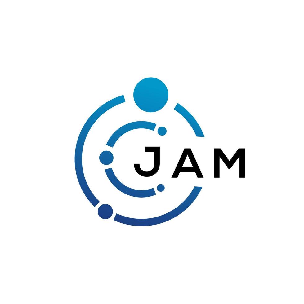 JAM letter technology logo design on white background. JAM creative initials letter IT logo concept. JAM letter design. vector