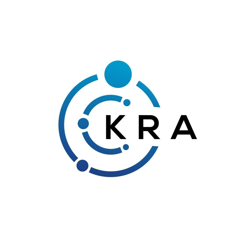 diseño de logotipo de tecnología de letras kra sobre fondo blanco. Las iniciales creativas de kra leen el concepto de logotipo. diseño de letras kra. vector