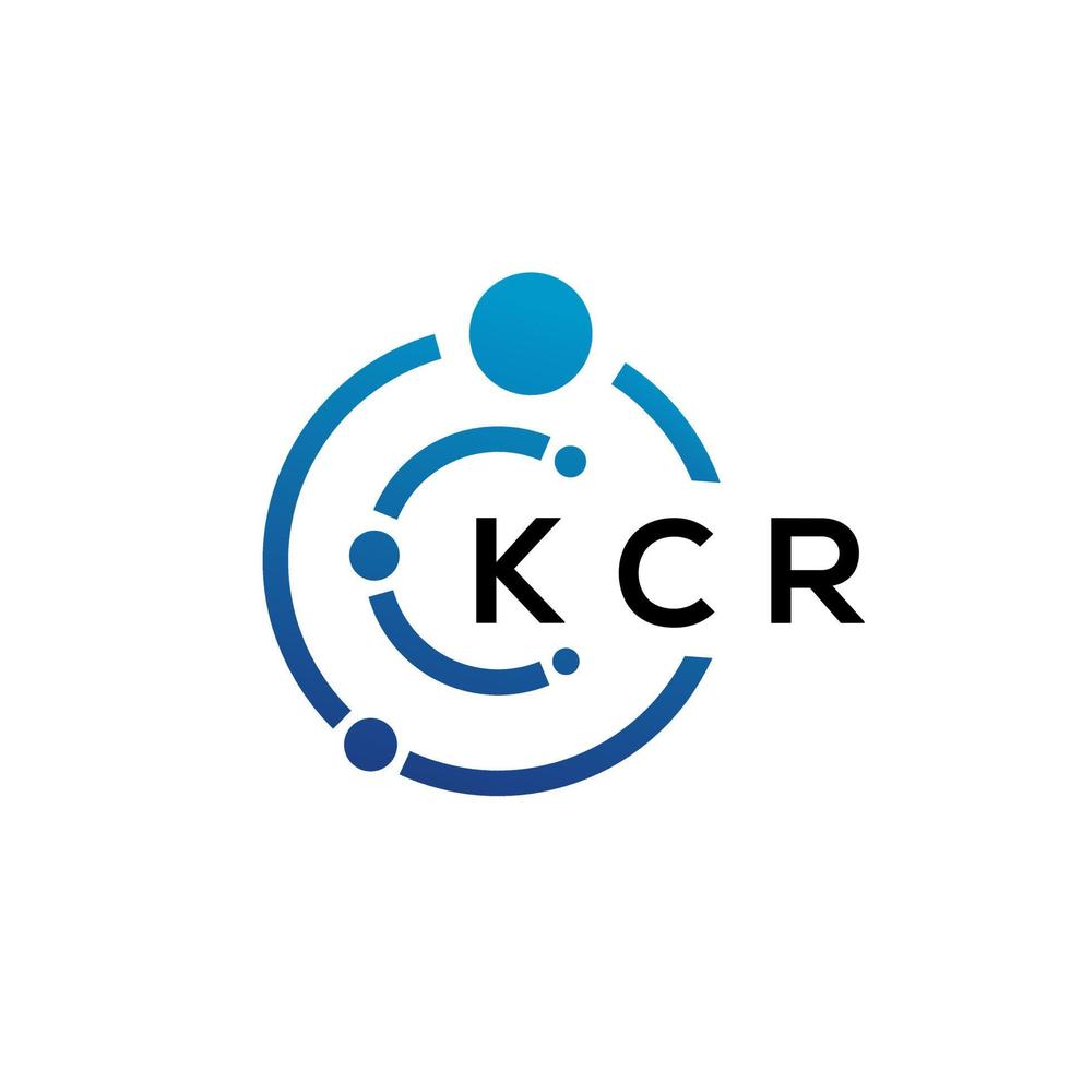 KCR letter technology logo design on white background. KCR creative initials letter IT logo concept. KCR letter design. vector