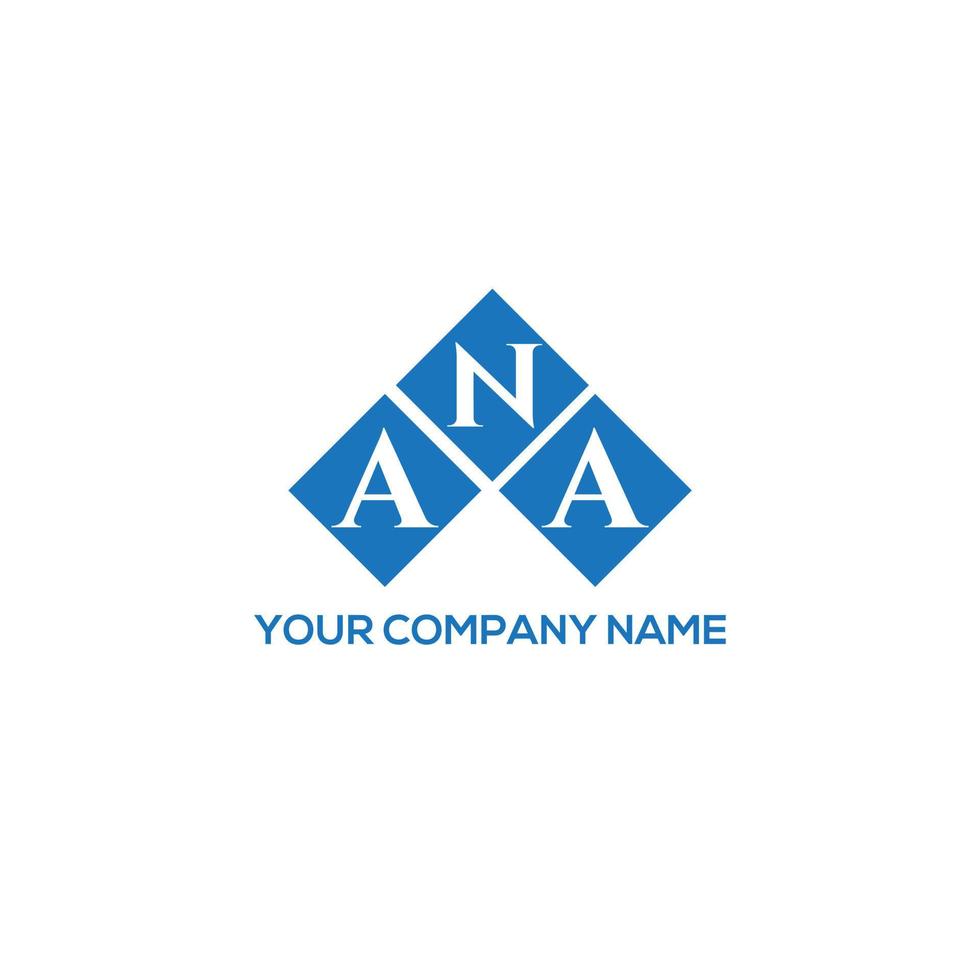 diseño de logotipo de letra ana sobre fondo blanco. concepto creativo del logotipo de la letra de las iniciales. diseño de letra ana. vector