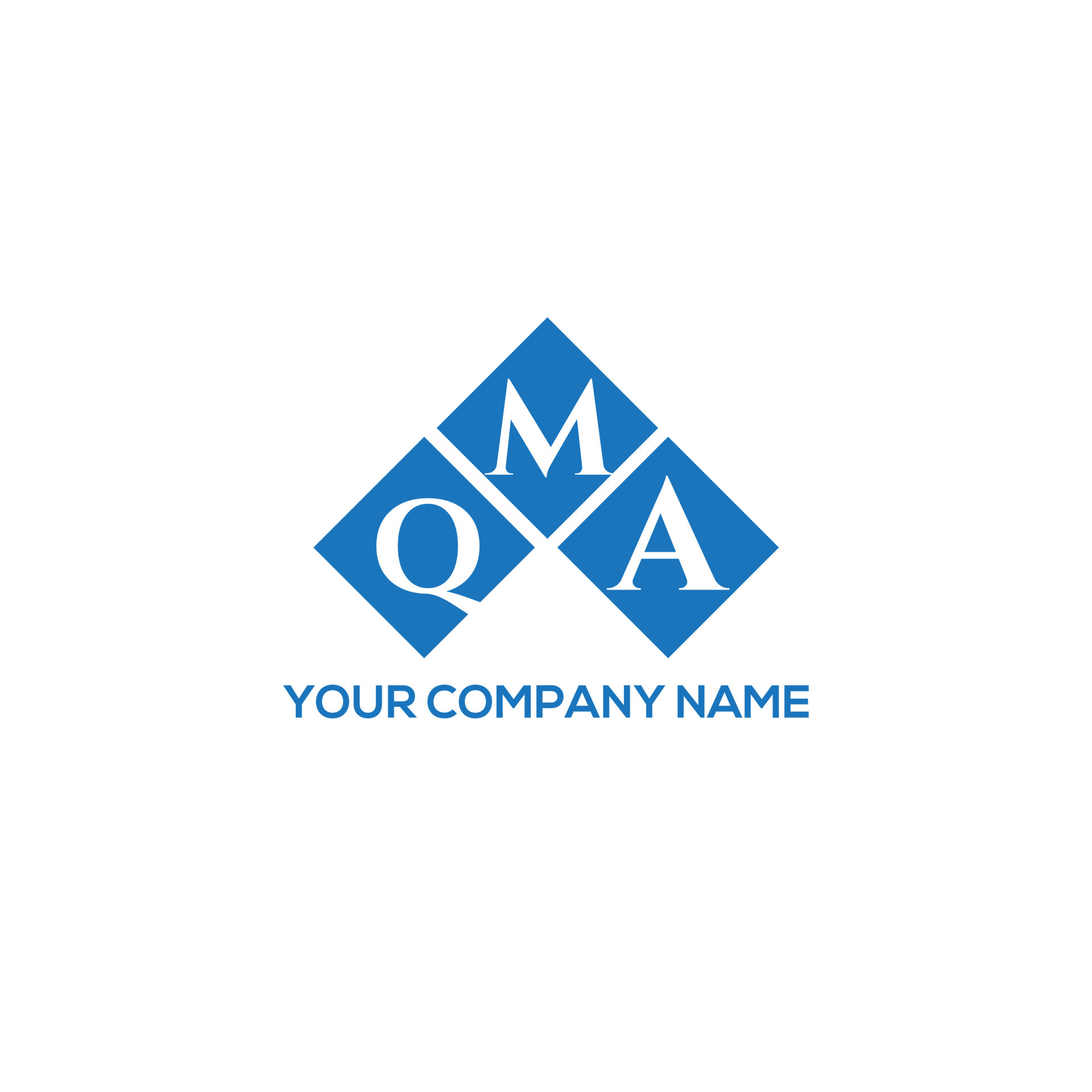 QMA letter logo design on WHITE background. QMA creative initials ...