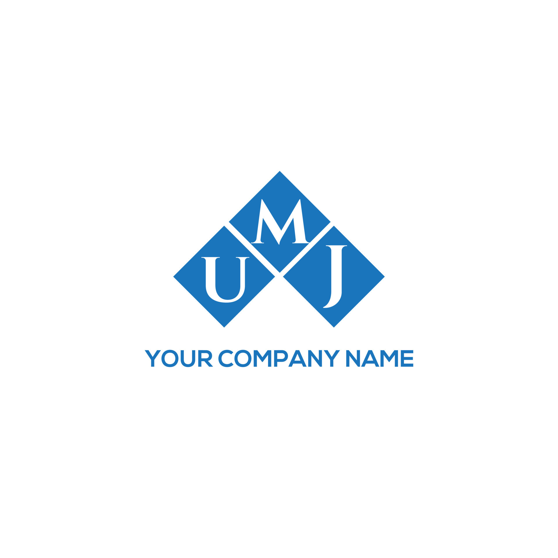 UMJ letter logo design on WHITE background. UMJ creative initials