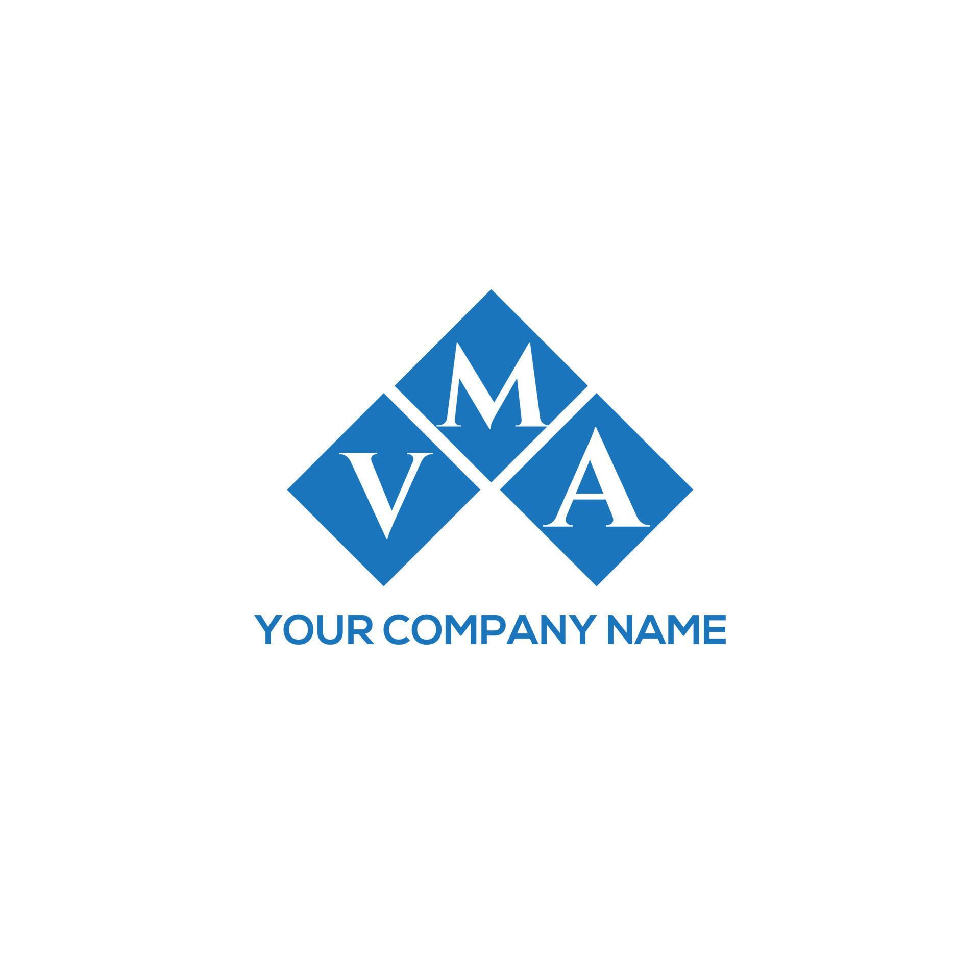 VMA letter logo design on WHITE background. VMA creative initials letter logo concept. VMA