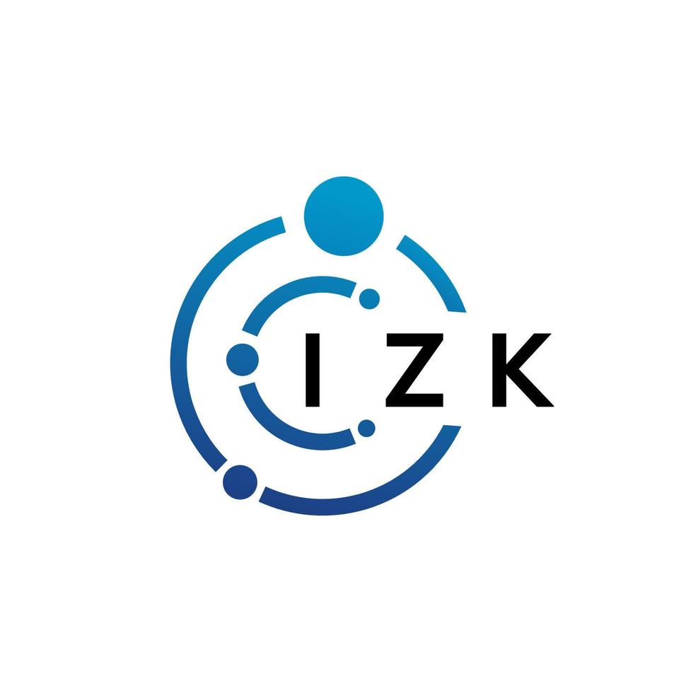 Diseño de logotipo de tecnología de letras izk sobre fondo blanco. izk creative initials letter it concepto de logotipo. diseño de letras izk. vector