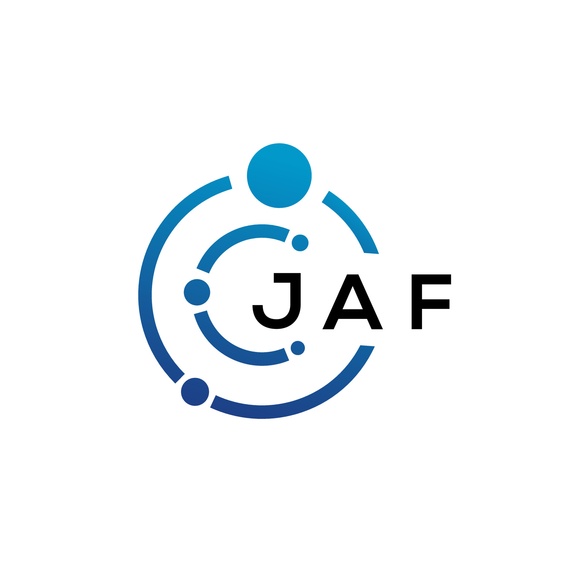 JAF letter technology logo design on white background. JAF creative ...