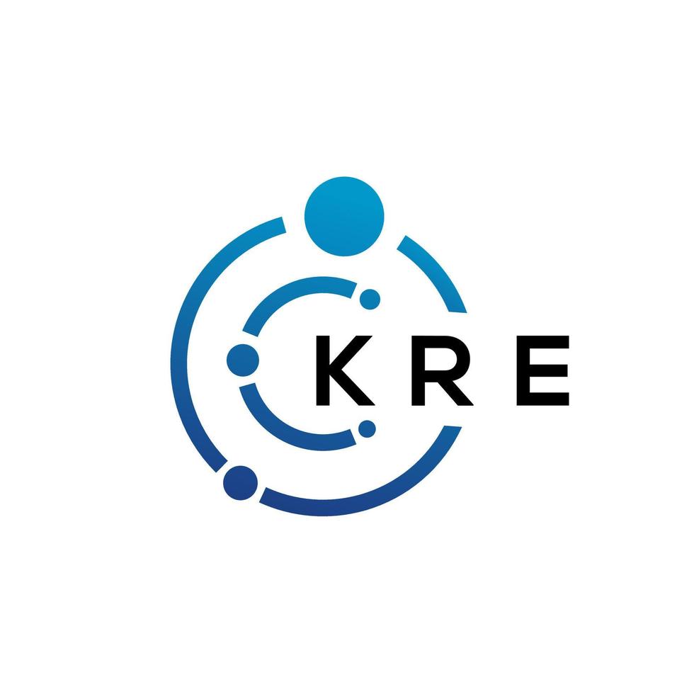 KRE letter technology logo design on white background. KRE creative ...