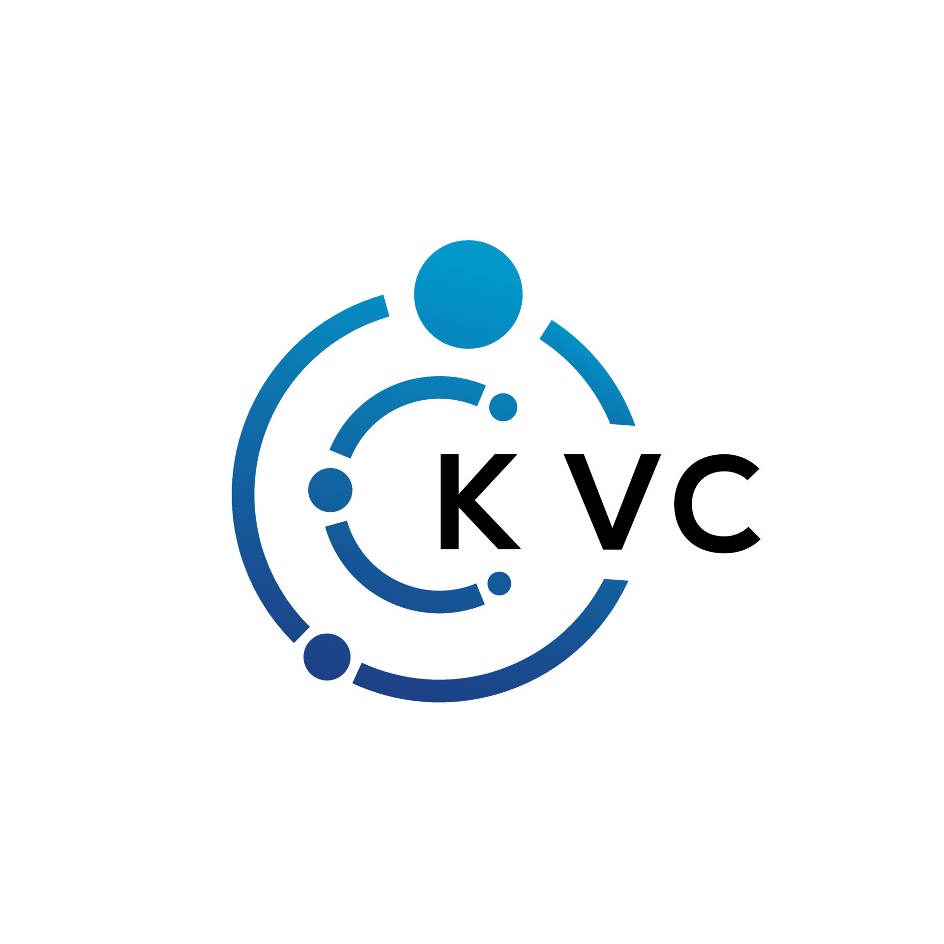 KVC letter technology logo design on white background. KVC creative