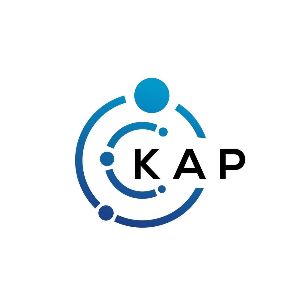 diseño de logotipo de tecnología de letras kap sobre fondo blanco. kap letras iniciales creativas concepto de logotipo. diseño de letras kap. vector