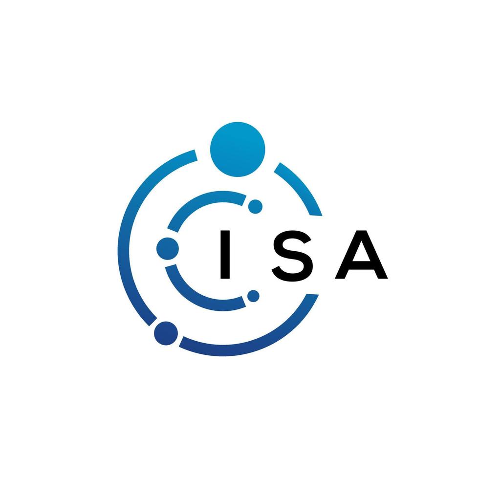ISA letter technology logo design on white background. ISA creative initials letter IT logo concept. ISA letter design. vector