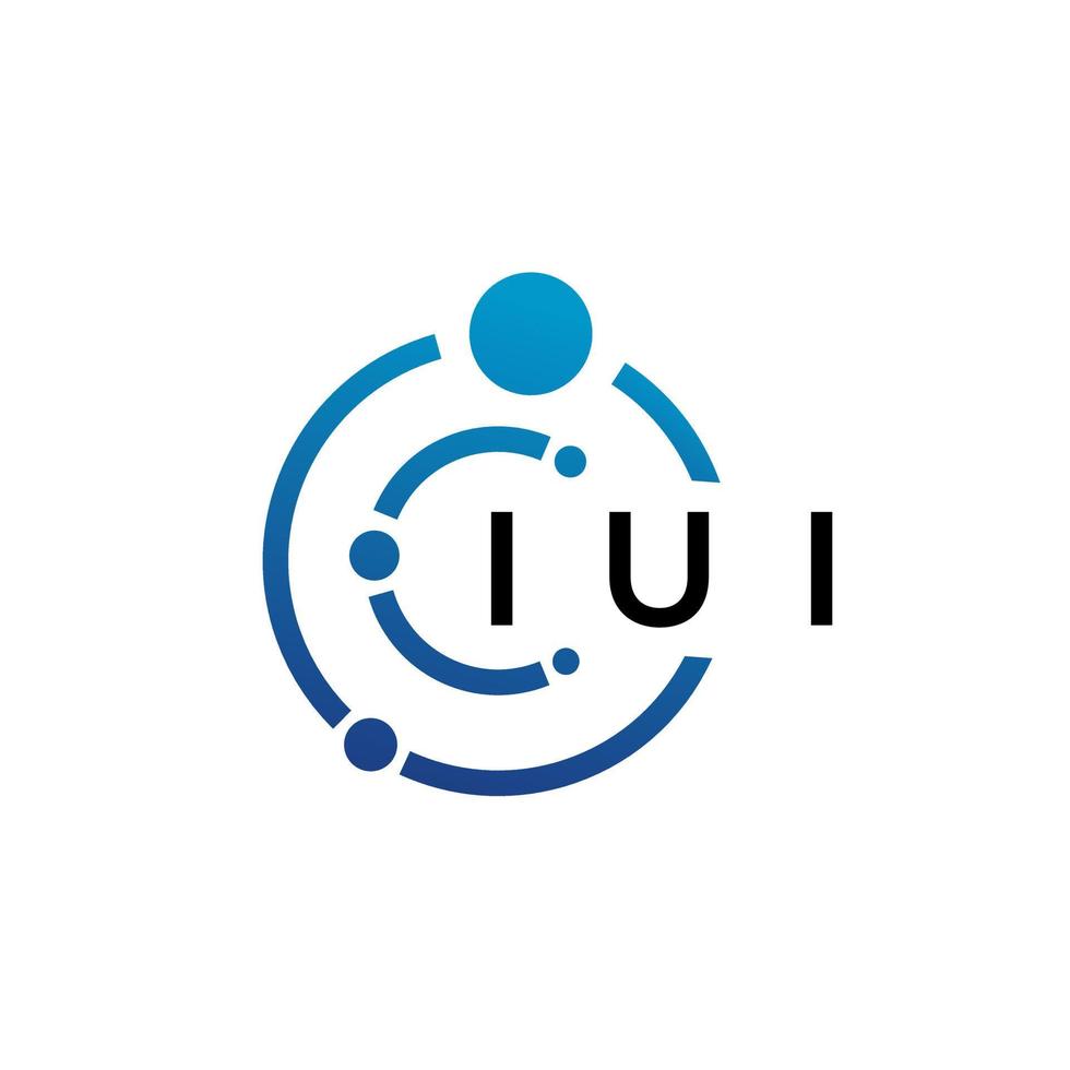 IUI letter technology logo design on white background. IUI creative initials letter IT logo concept. IUI letter design. vector