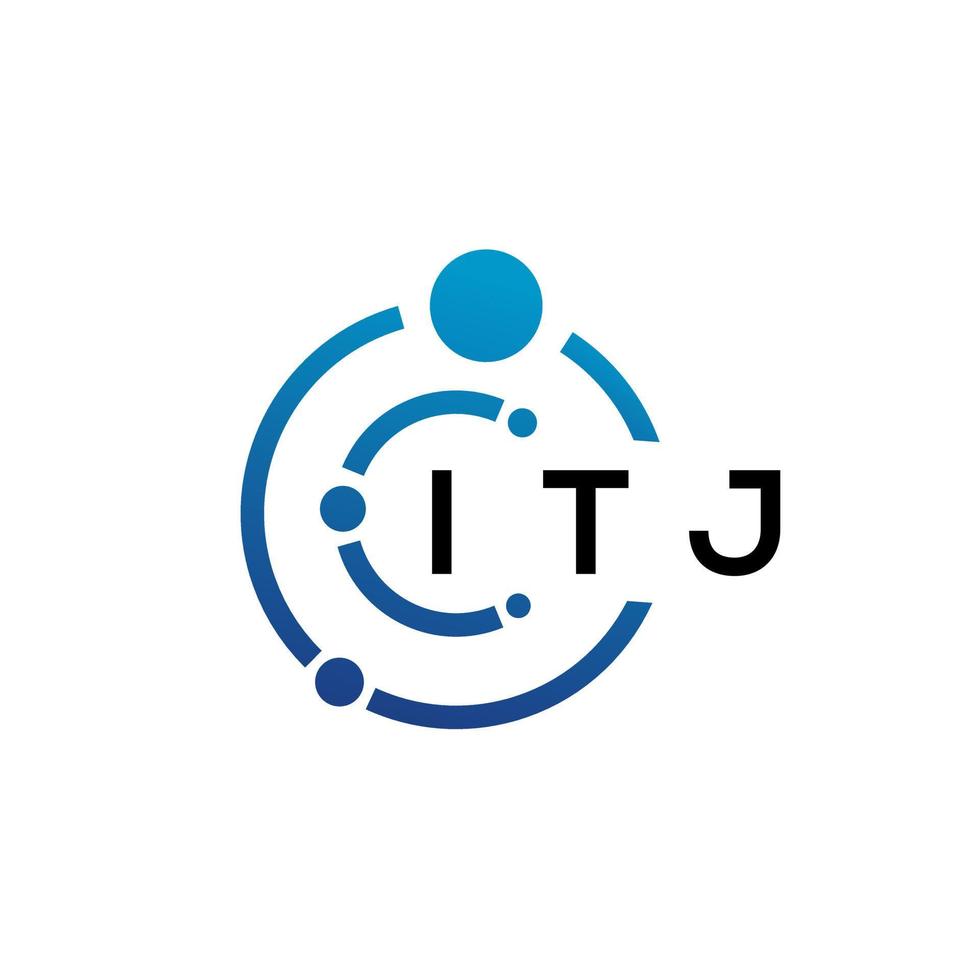 Diseño de logotipo de tecnología de letras itj sobre fondo blanco. Letra de iniciales creativas itj concepto de logotipo it. diseño de letras itj. vector