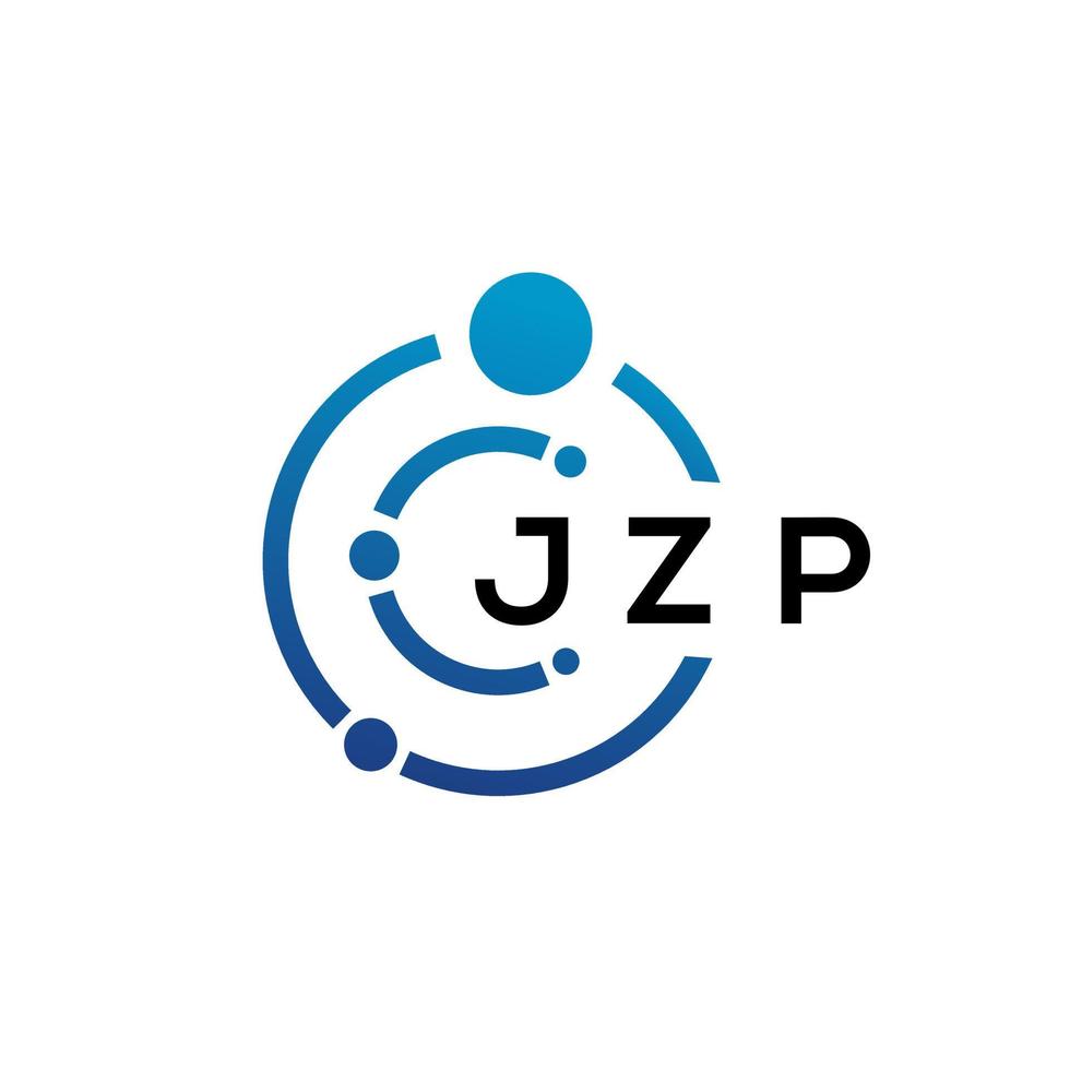 Diseño de logotipo de tecnología de letras jzp sobre fondo blanco. jzp letras iniciales creativas concepto de logotipo. diseño de letras jzp. vector