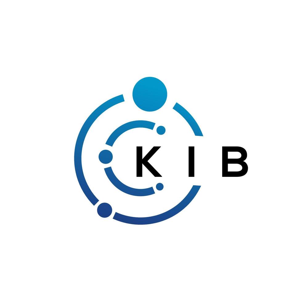 KIB letter technology logo design on white background. KIB creative
