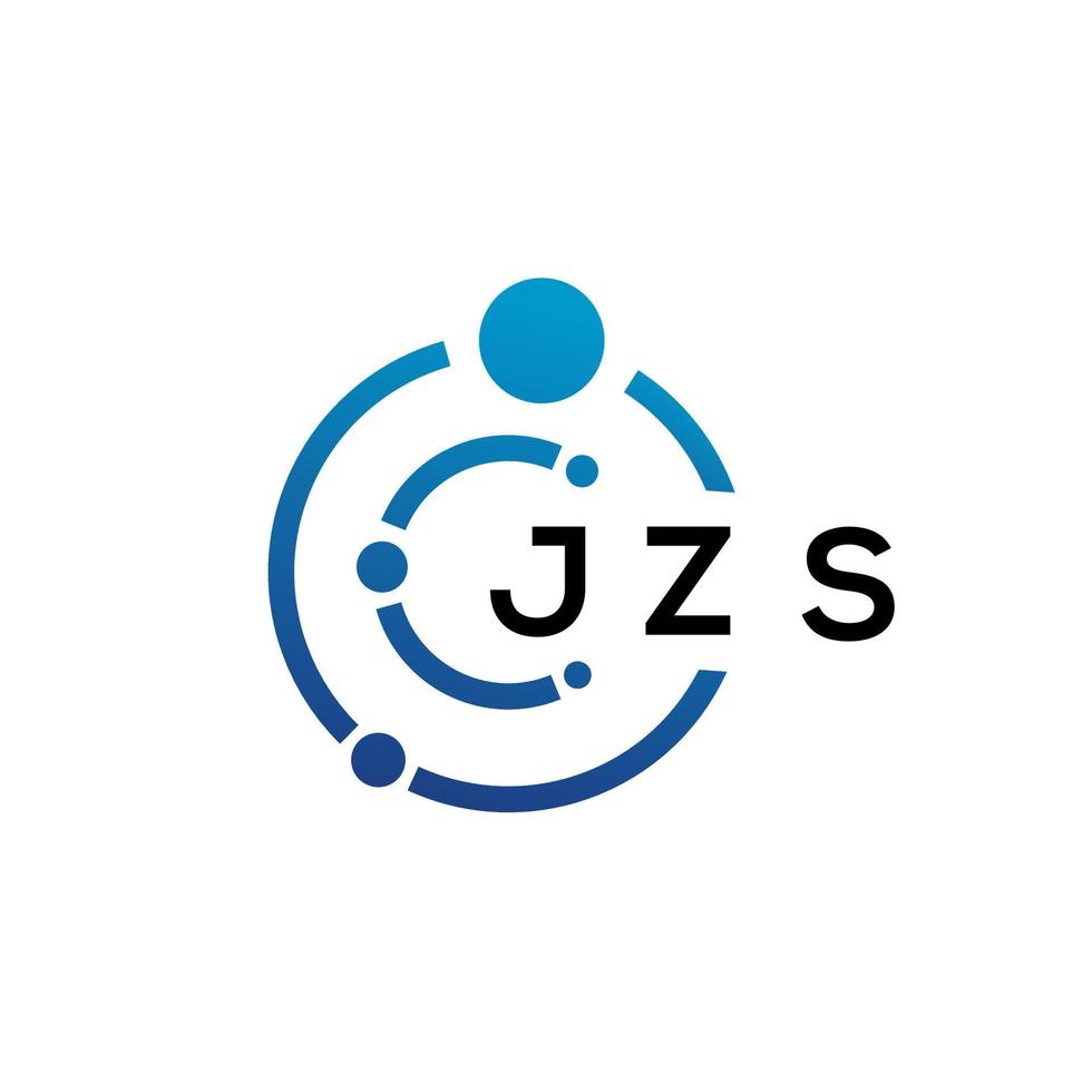 JZS letter technology logo design on white background. JZS creative initials letter IT logo concept. JZS letter design. vector