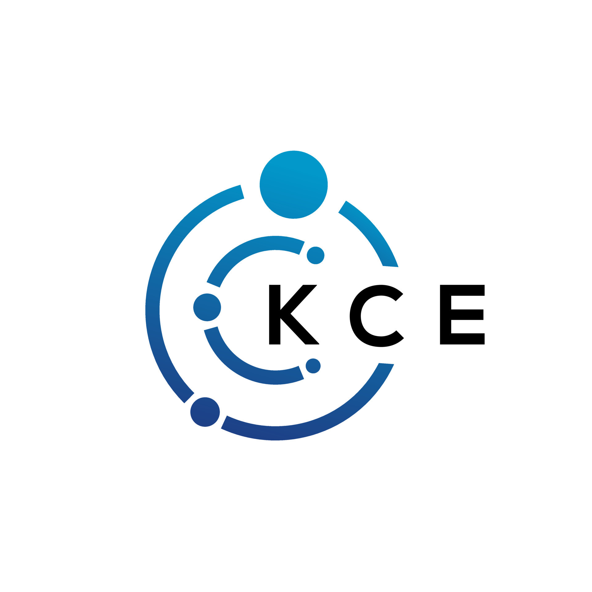 KCE letter technology logo design on white background. KCE creative