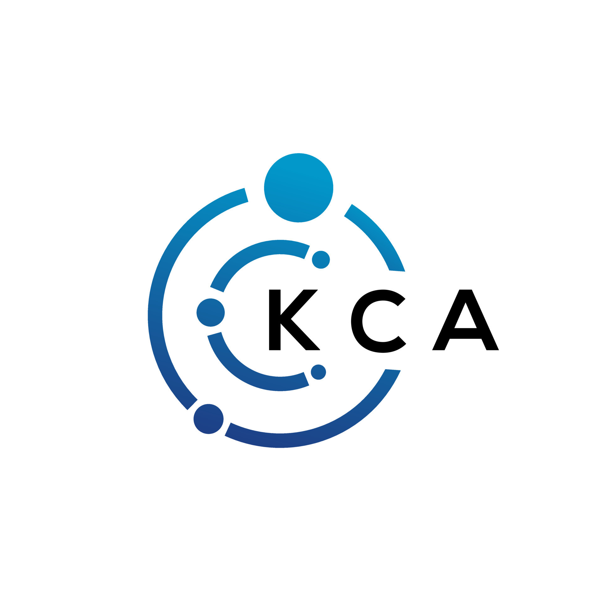 KCA letter technology logo design on white background. KCA creative