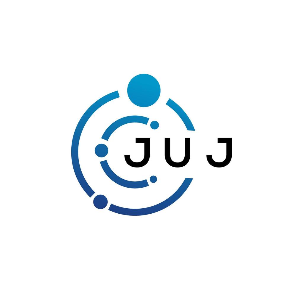 JUJ letter technology logo design on white background. JUJ creative initials letter IT logo concept. JUJ letter design. vector