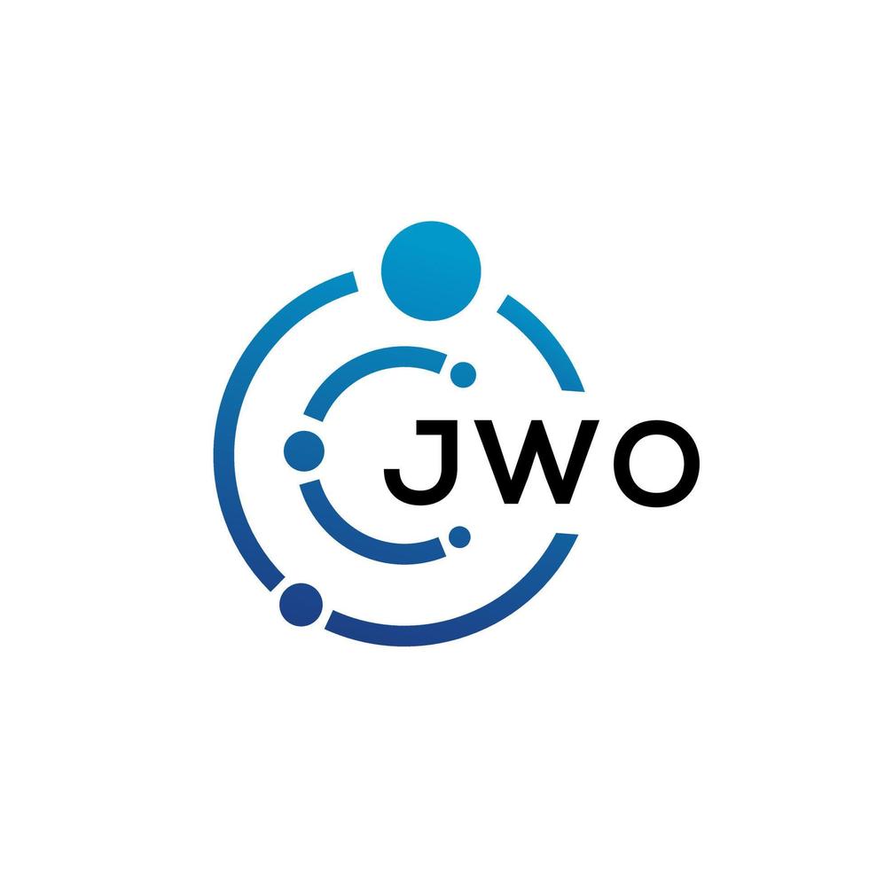 JWO letter technology logo design on white background. JWO creative