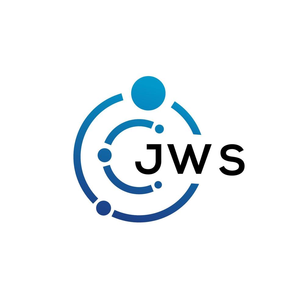 JWS letter technology logo design on white background. JWS creative