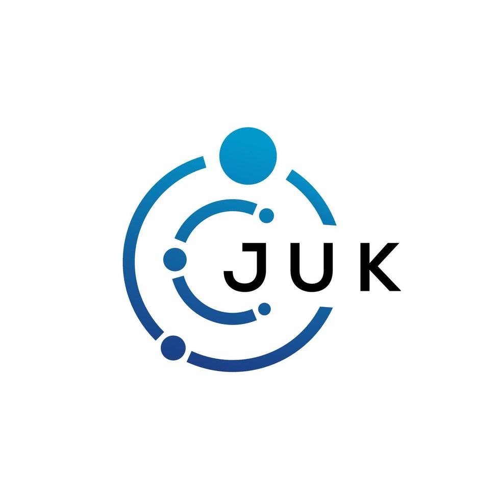 JUK letter technology logo design on white background. JUK creative initials letter IT logo concept. JUK letter design. vector