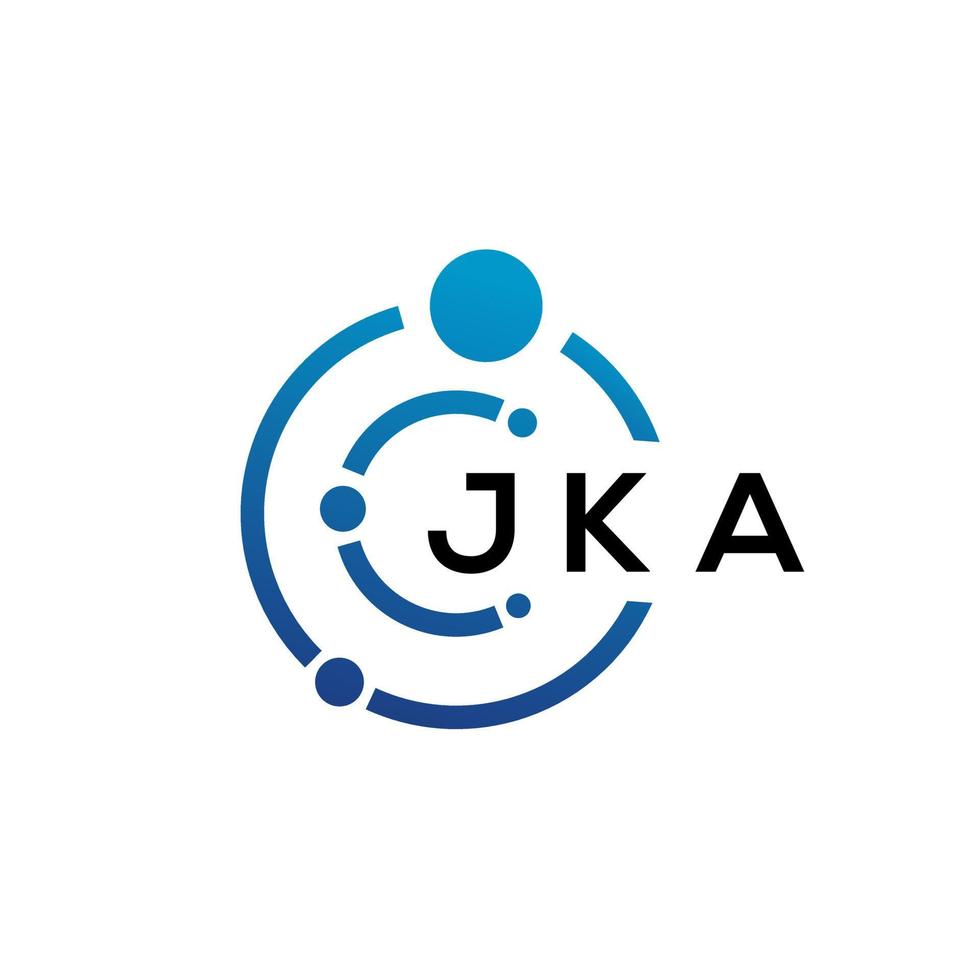 JKA letter technology logo design on white background. JKA creative initials letter IT logo concept. JKA letter design. vector