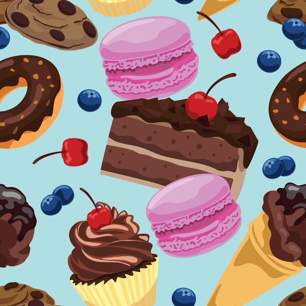 Sweet Dessert Seamless Pattern vector