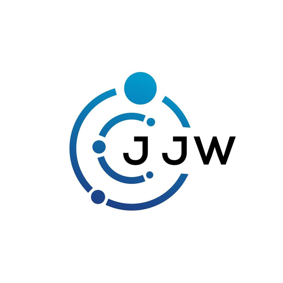 JJW letter technology logo design on white background. JJW creative initials letter IT logo concept. JJW letter design. vector