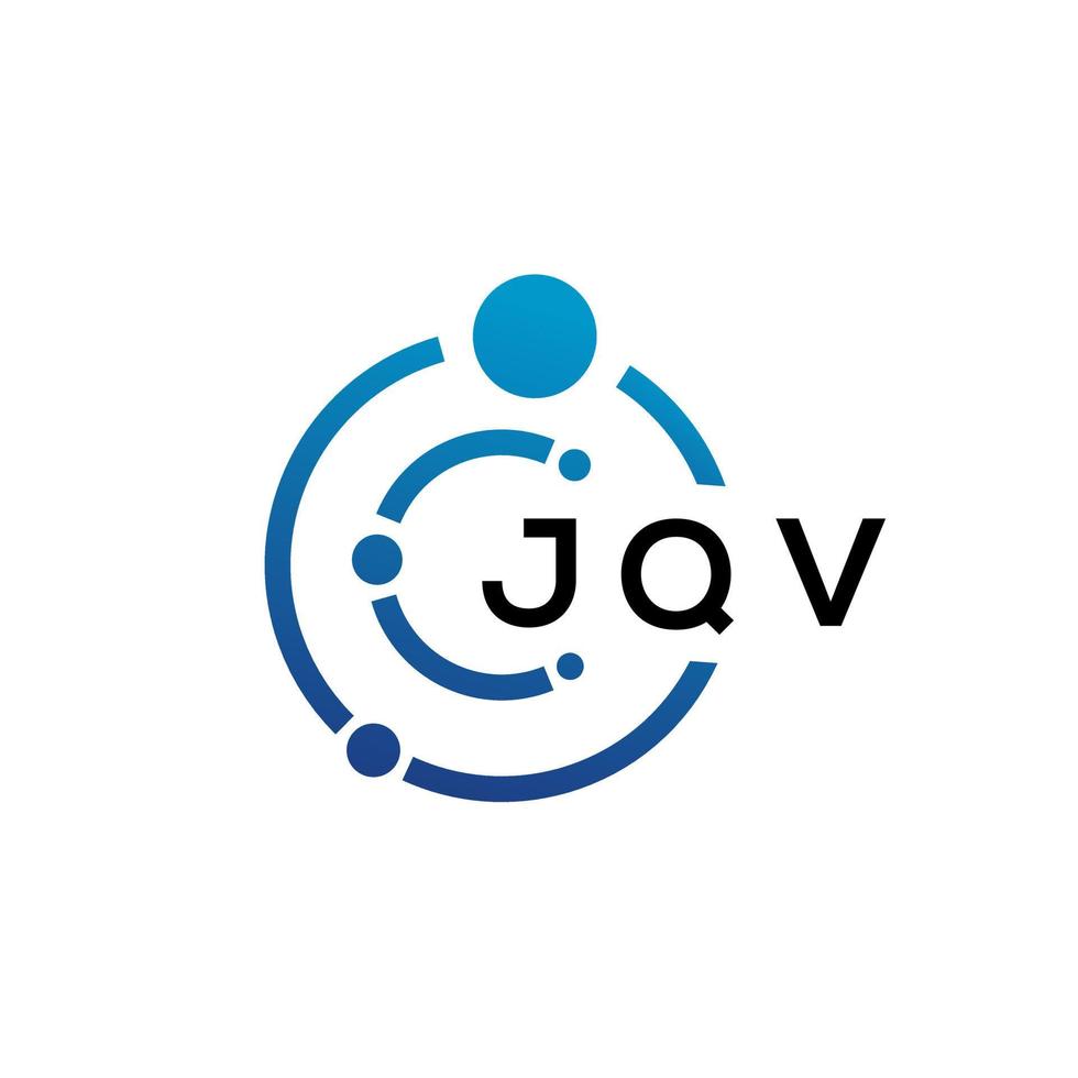 Diseño de logotipo de tecnología de letras jqv sobre fondo blanco. jqv creative initials letter it concepto de logotipo. diseño de letras jqv. vector