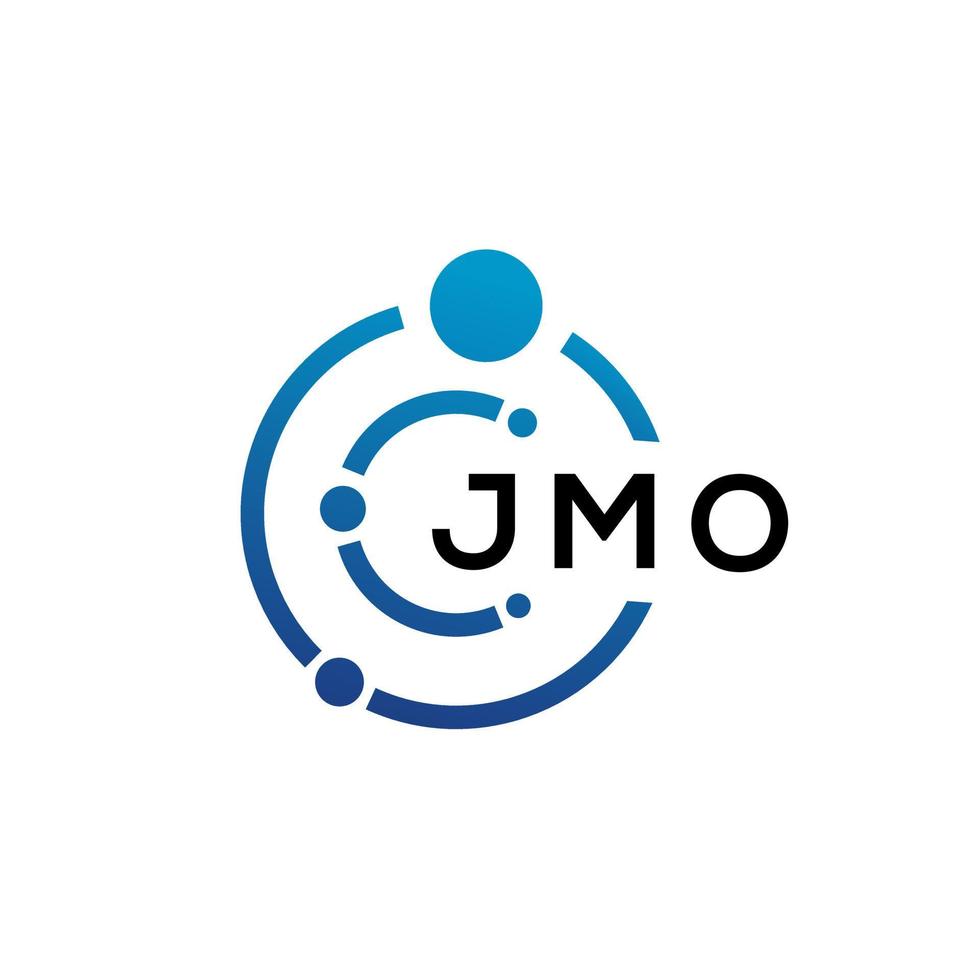 JMO letter technology logo design on white background. JMO creative initials letter IT logo concept. JMO letter design. vector
