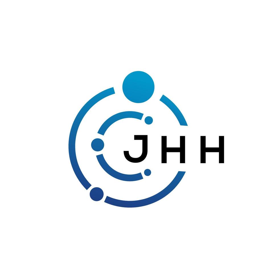 JHH letter technology logo design on white background. JHH creative initials letter IT logo concept. JHH letter design. vector
