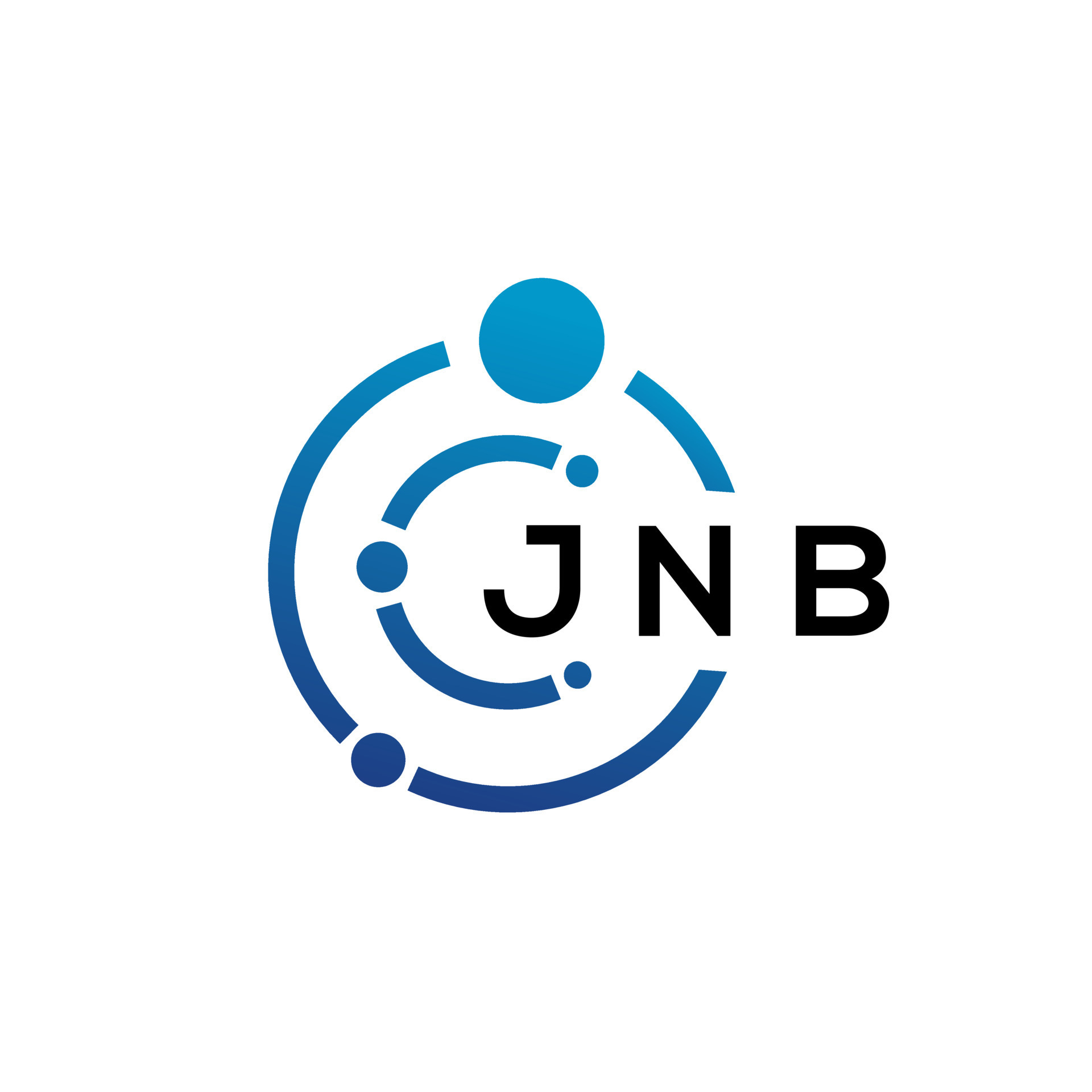 JNB letter technology logo design on white background. JNB creative
