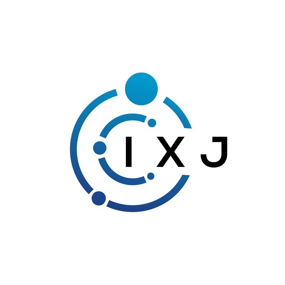 IXJ letter technology logo design on white background. IXJ creative
