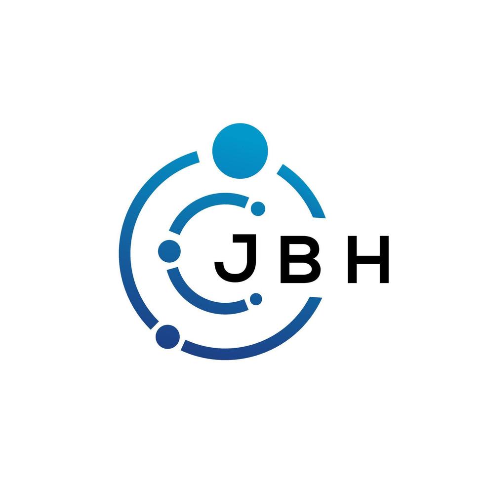 JBH letter technology logo design on white background. JBH creative initials letter IT logo concept. JBH letter design. vector