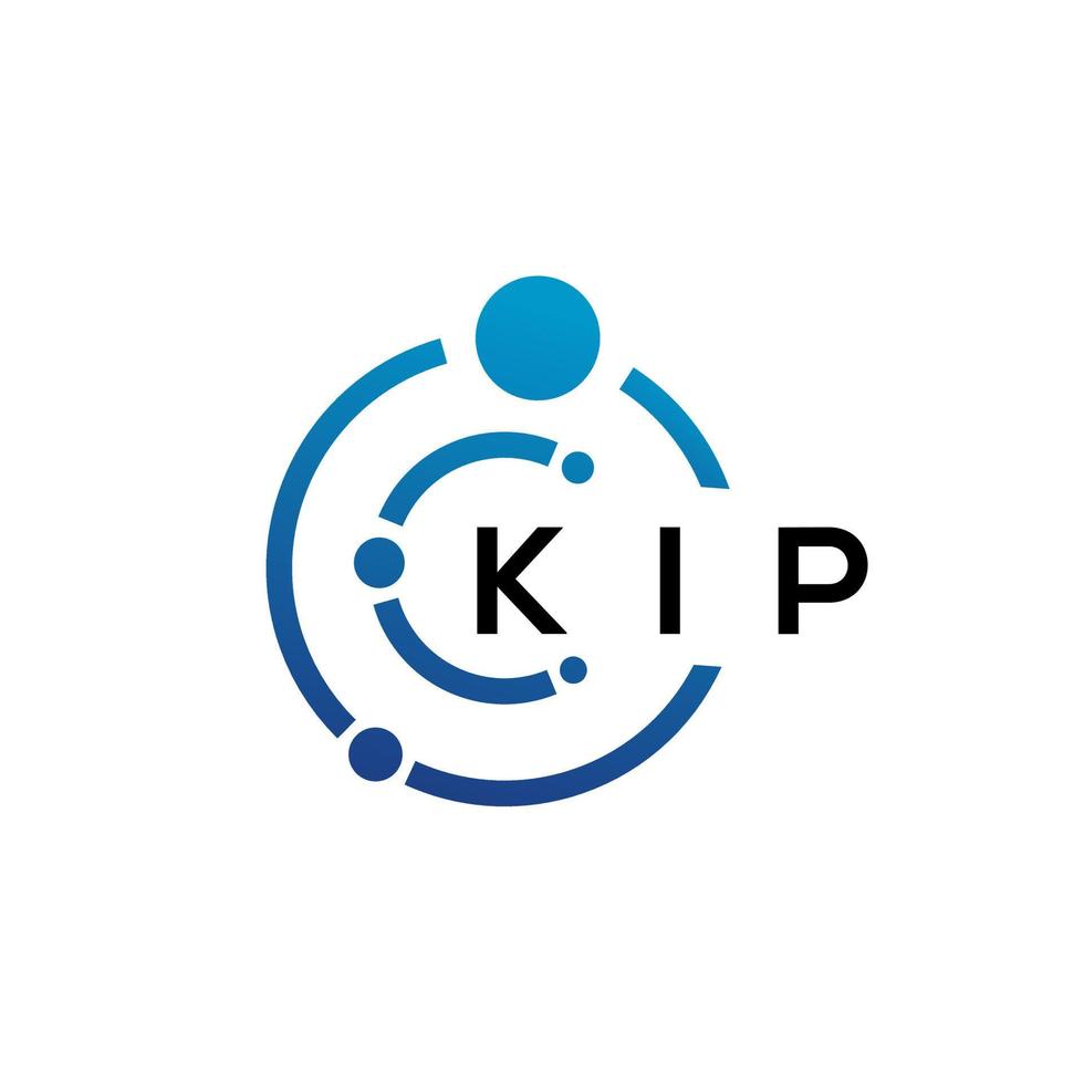 diseño de logotipo de tecnología de letra kip sobre fondo blanco. kip letras iniciales creativas concepto de logotipo. diseño de letra kip. vector