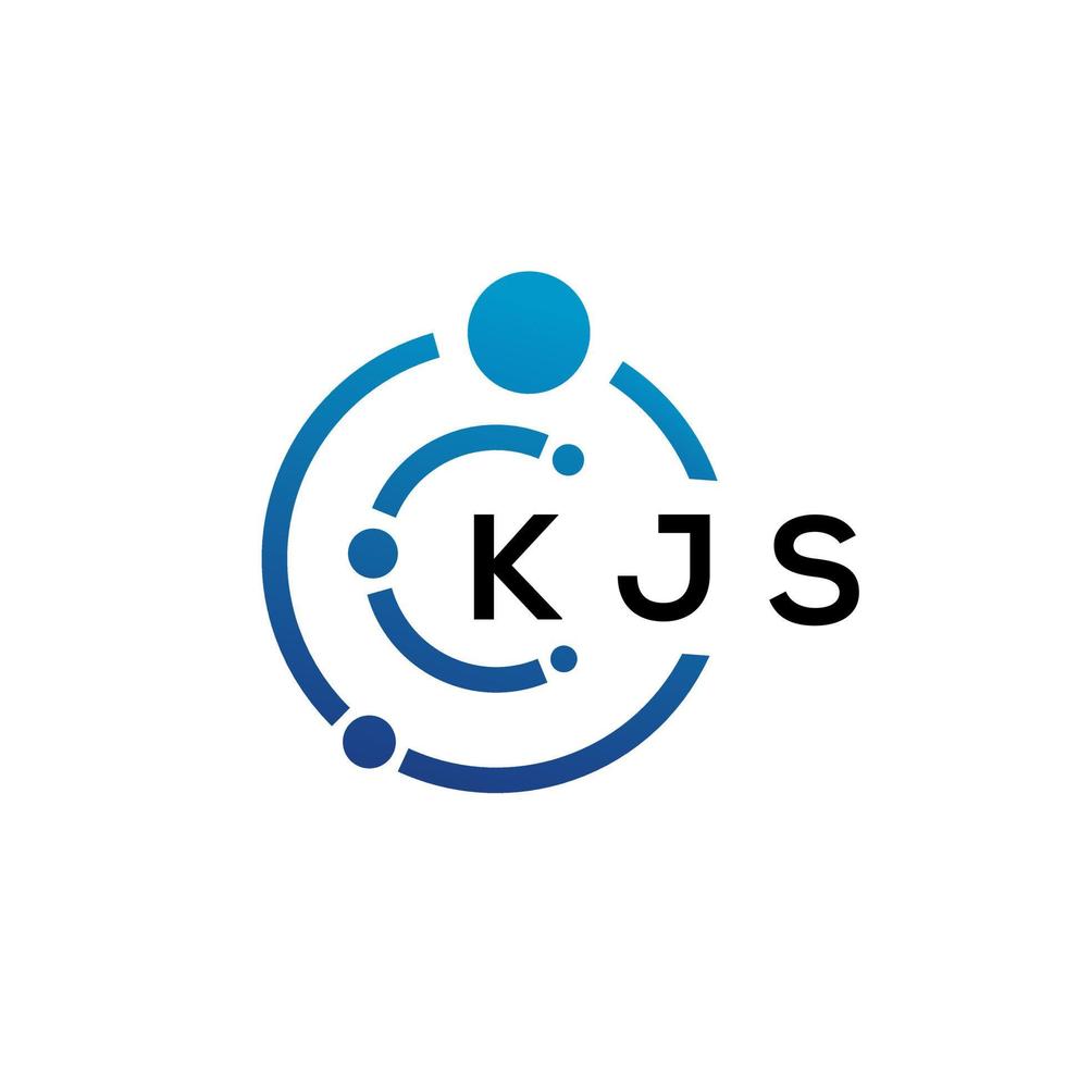 KJS letter technology logo design on white background. KJS creative