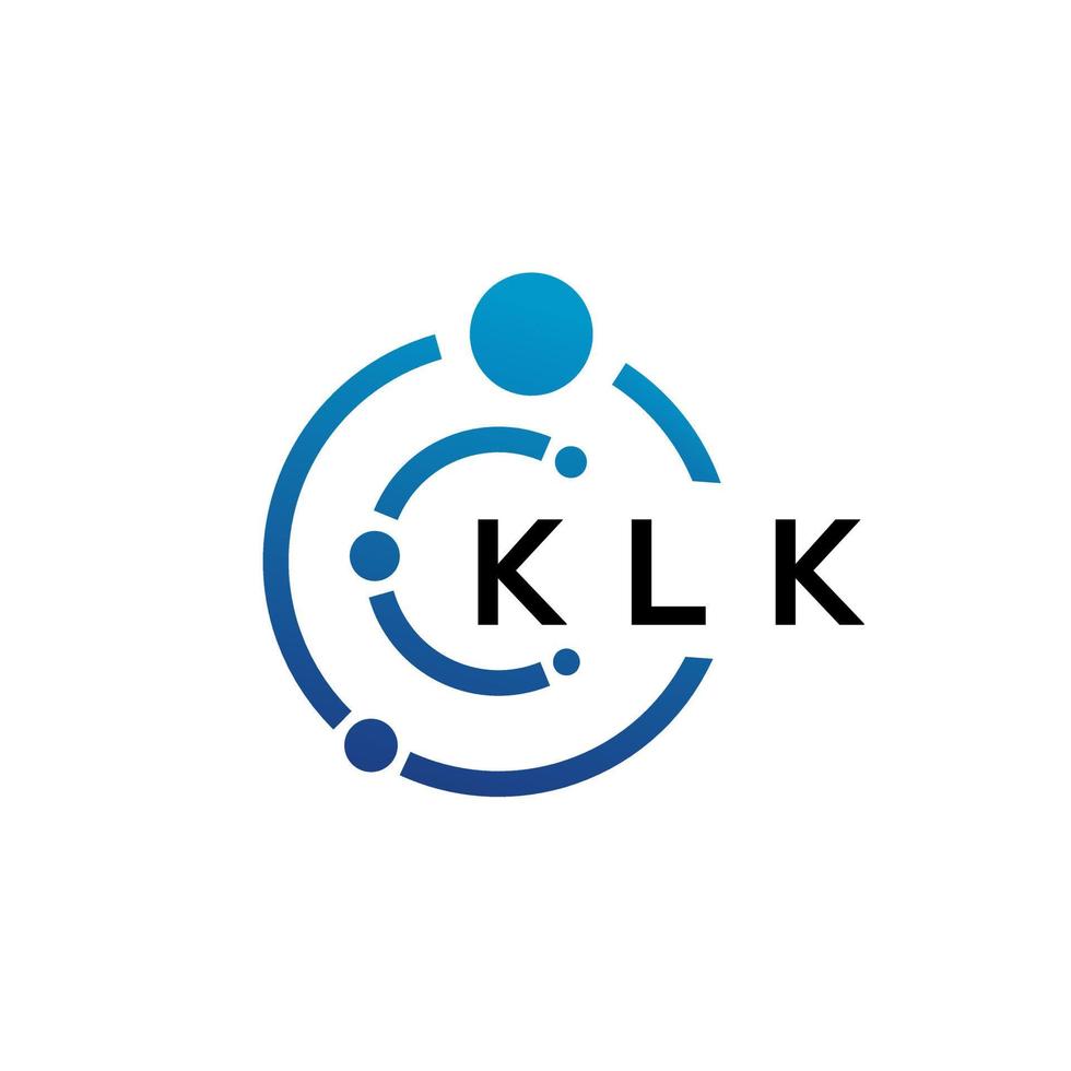 diseño de logotipo de tecnología de letras klk sobre fondo blanco. klk creative initials letter it concepto de logotipo. diseño de letras klk. vector