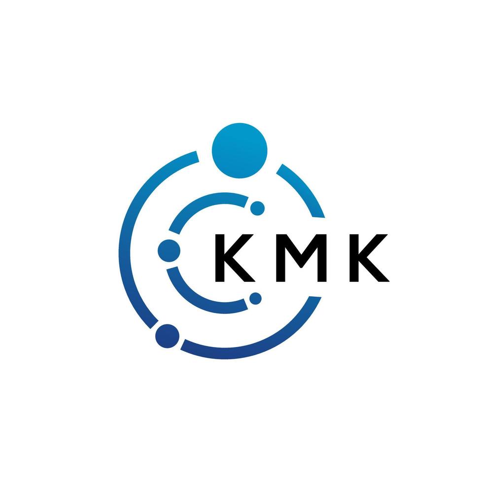 KMK letter technology logo design on white background. KMK creative initials letter IT logo concept. KMK letter design. vector