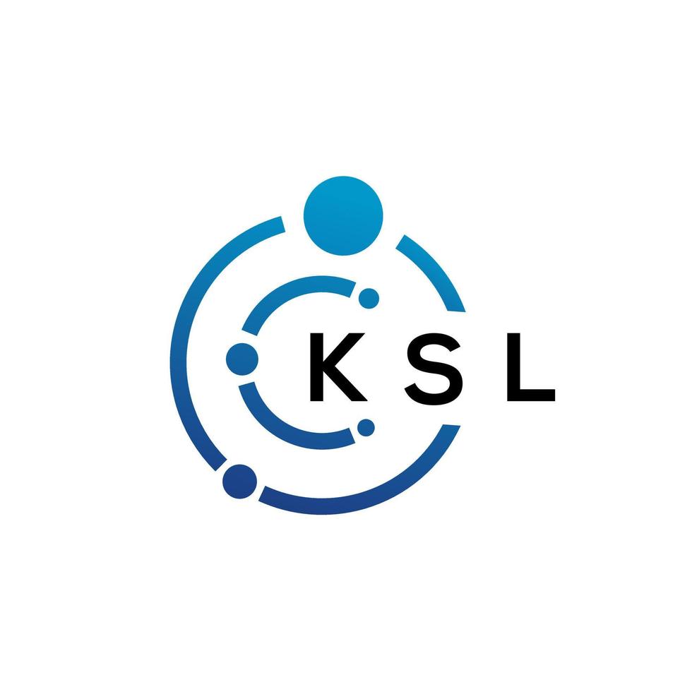 KSL letter technology logo design on white background. KSL creative