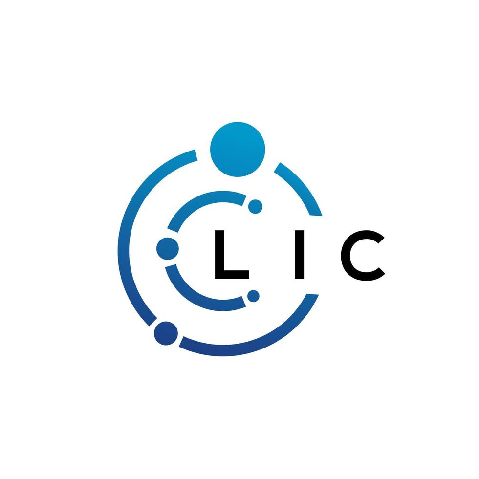 LIC letter technology logo design on white background. LIC creative initials letter IT logo concept. LIC letter design. vector