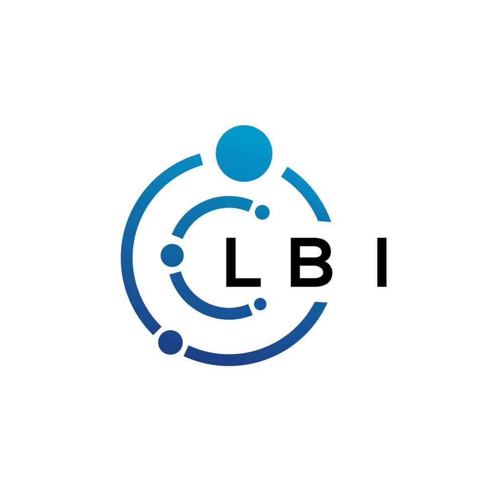 diseño de logotipo de tecnología de letra lbi sobre fondo blanco. lbi creative initials letter it logo concepto. diseño de letras lbi. vector