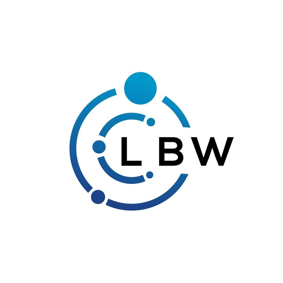 diseño de logotipo de tecnología de letra lbw sobre fondo blanco. lbw letras iniciales creativas concepto de logotipo. diseño de letra lbw. vector