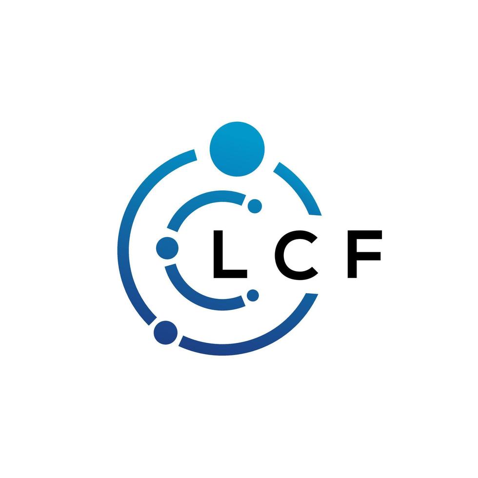 LCF letter technology logo design on white background. LCF creative initials letter IT logo concept. LCF letter design. vector