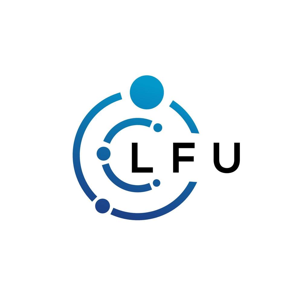 Diseño de logotipo de tecnología de letras lfu sobre fondo blanco. Lfu letras iniciales creativas concepto de logotipo. diseño de letras lfu. vector