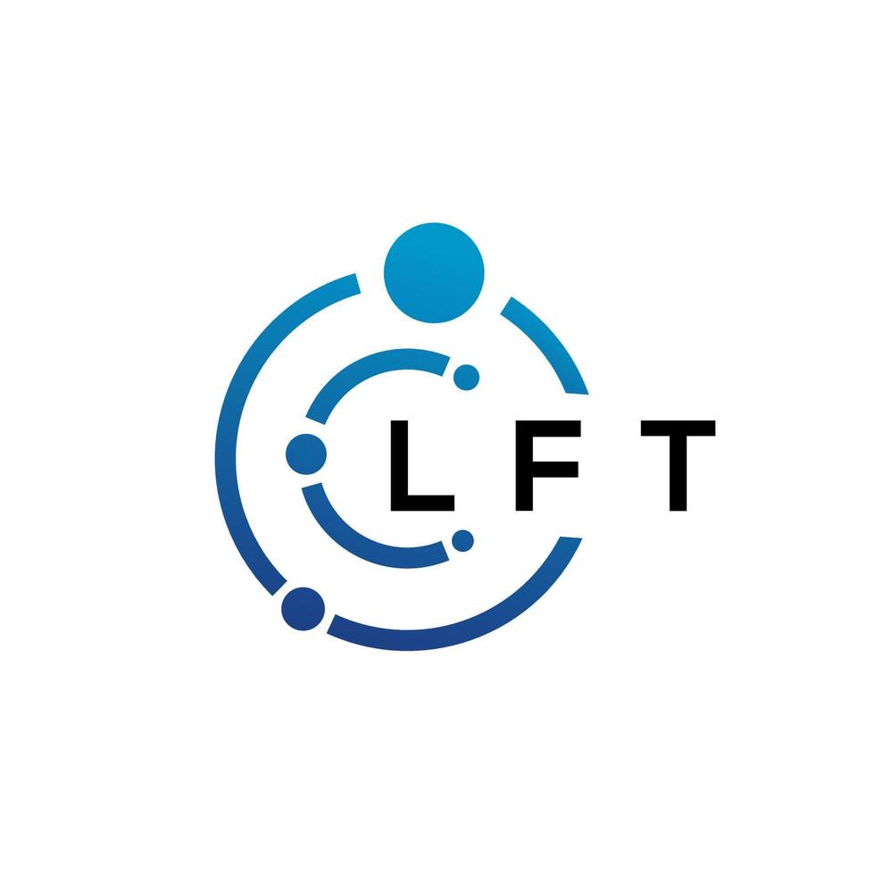 Diseño de logotipo de tecnología de letras lft sobre fondo blanco. Letra de iniciales creativas lft concepto de logotipo. diseño de letra lft. vector