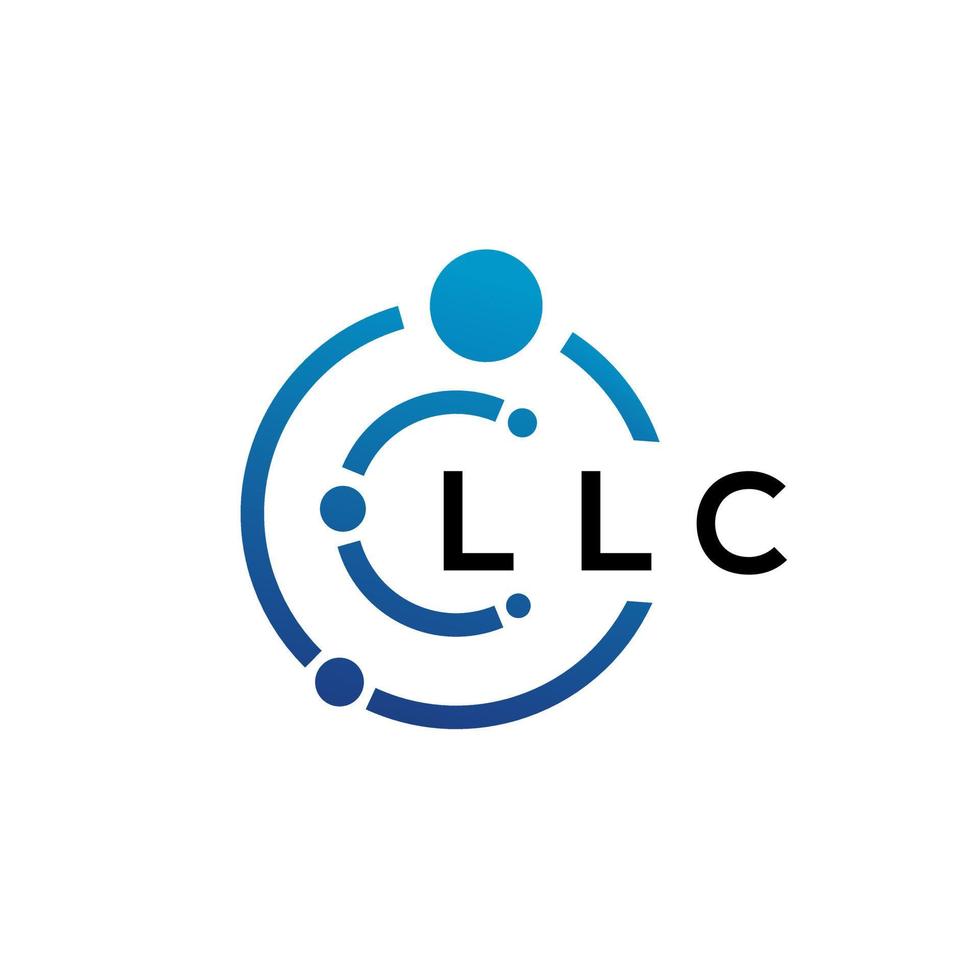 LLC letter technology logo design on white background. LLC creative initials letter IT logo concept. LLC letter design. vector