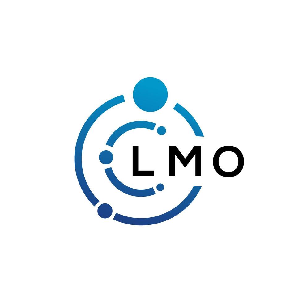 Diseño de logotipo de tecnología de letras lmo sobre fondo blanco. Letra inicial creativa de lmo concepto de logotipo it. diseño de carta lmo. vector