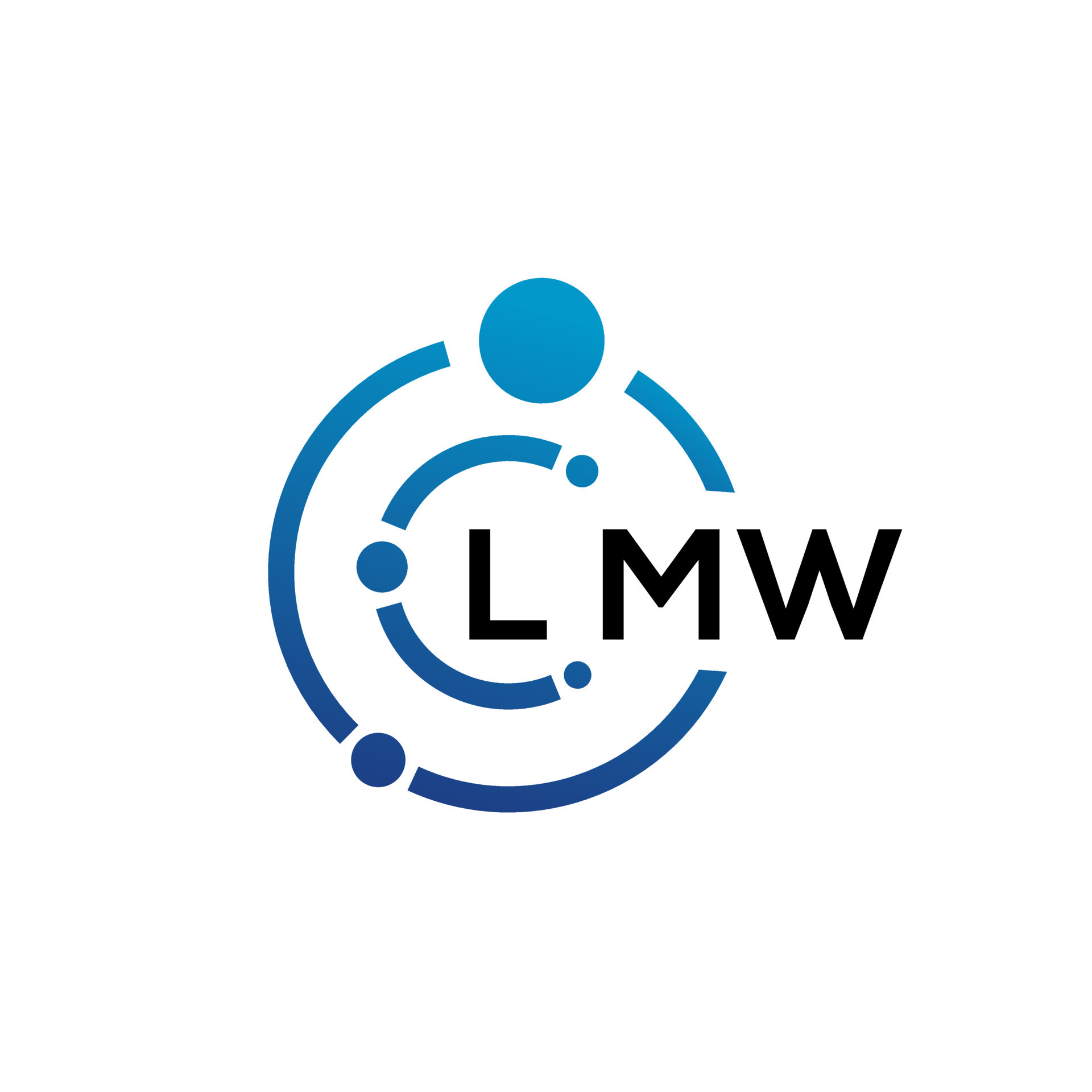 LMW letter technology logo design on white background. LMW creative initials letter IT logo