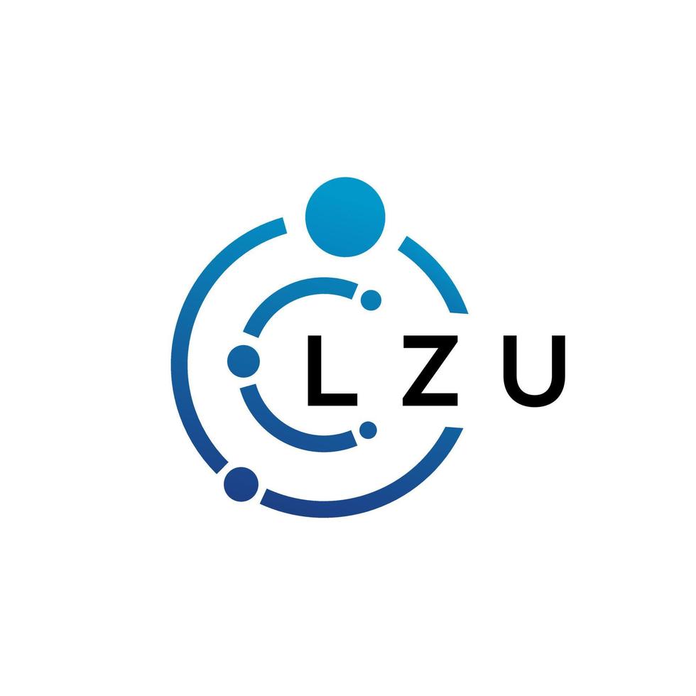 Diseño de logotipo de tecnología de letras lzu sobre fondo blanco. Lzu letras iniciales creativas concepto de logotipo. diseño de letras lzu. vector