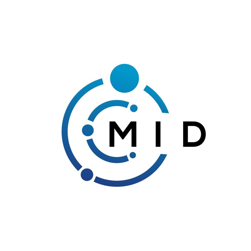 MID letter technology logo design on white background. MID creative initials letter IT logo concept. MID letter design. vector
